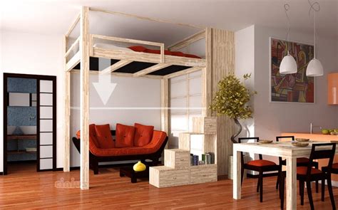 Rising adjustable loft bed in action