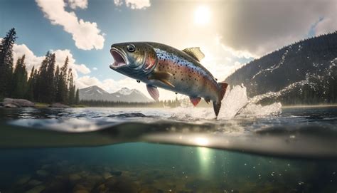 pesce che salta fuori dall'acqua
