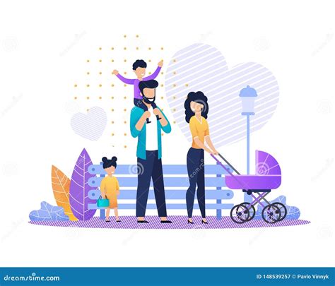 illustrazione di un genitore felice che passeggia con il passeggino e un organizer ben organizzato