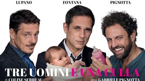 Locandina dello spettacolo teatrale Tre Uomini e Una Culla