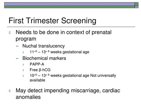 First trimester screening components