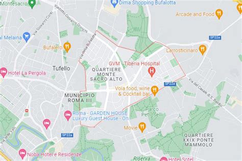 mappa di quartiere che evidenzia la distanza dai servizi principali e la vicinanza alle arterie di comunicazione