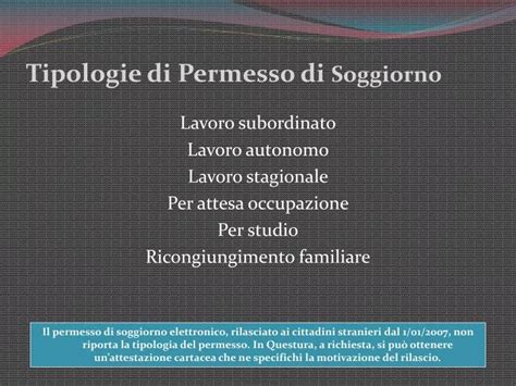 Illustrazione di diverse tipologie di permessi di soggiorno italiani