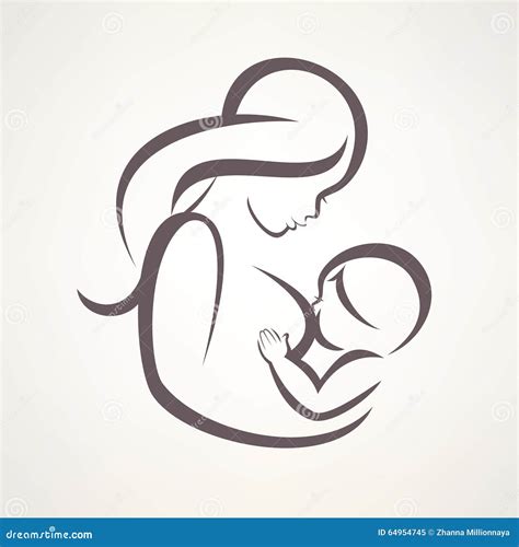 Madre che allatta il suo bambino, simbolo di cura e informazione