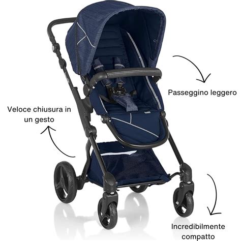 Dettagli del sistema di chiusura di un passeggino Brevi con maniglione regolabile