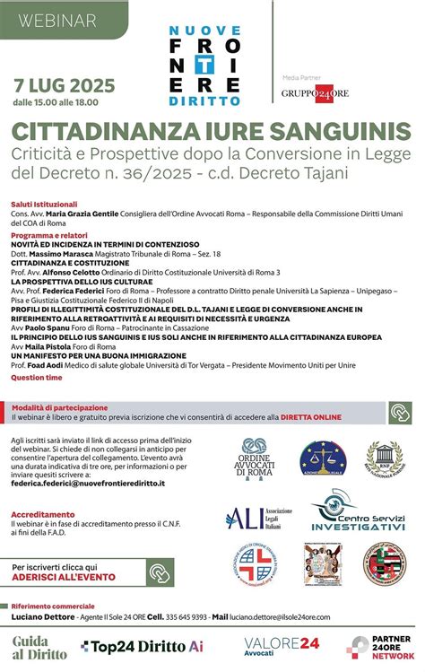 Schema del processo giudiziario per la cittadinanza iure sanguinis
