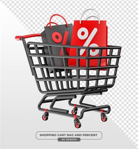 Simbolo di un carrello della spesa con un'etichetta di sconto