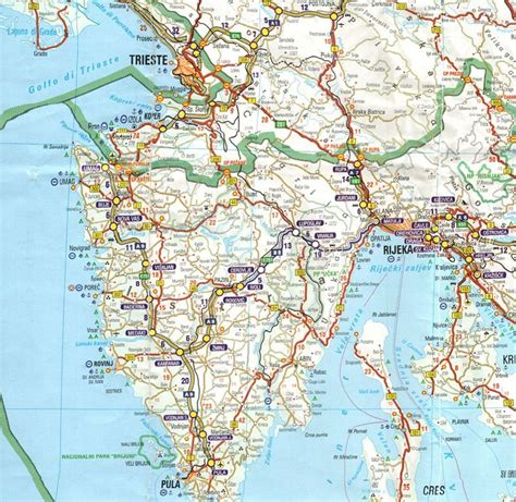Mappa dell'Istria con evidenziate Pola