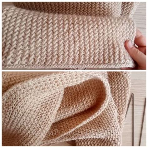 dettaglio di una maglia di lana merino lavorata ai ferri per neonato