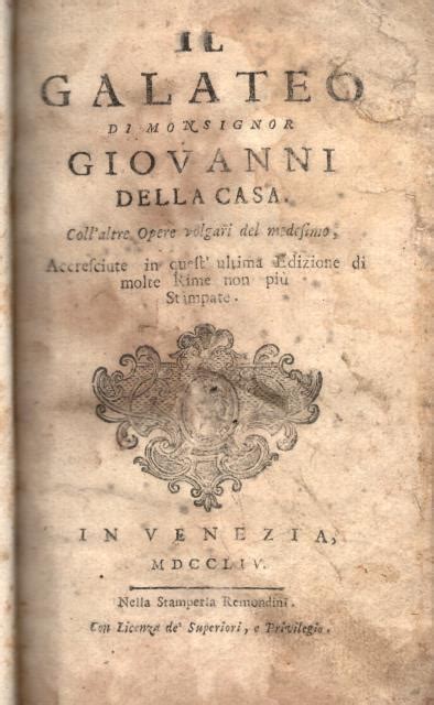 Illustrazione storica del Galateo di Della Casa