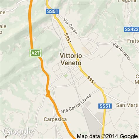 Mappa di Vittorio Veneto con indicazione via del Gelsolino