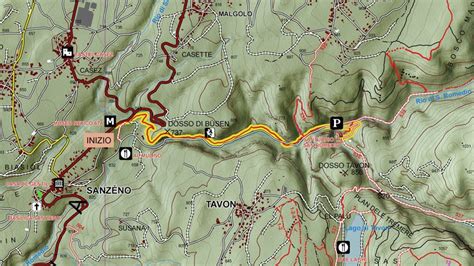 Mappa del sentiero che da Sanzeno conduce all'Eremo di San Romedio