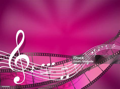 Un'illustrazione astratta che unisce note musicali, pellicola cinematografica e cuori, simboleggiando la fusione dei generi