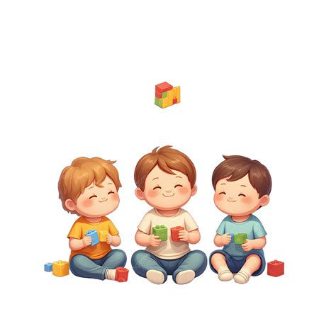 Bambini che imparano a collaborare giocando con blocchi di costruzione