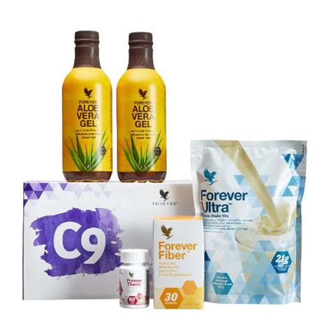 kit completo prodotti C9 Forever Living disposti in modo ordinato