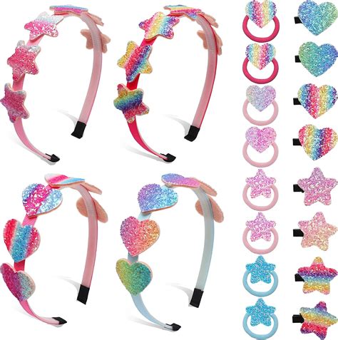 Un organizzatore per capelli che mostra una varietà di cerchietti, elastici e fermagli colorati