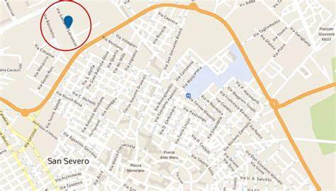 Mappa del territorio di San Severo con la localizzazione dell'Ospedale