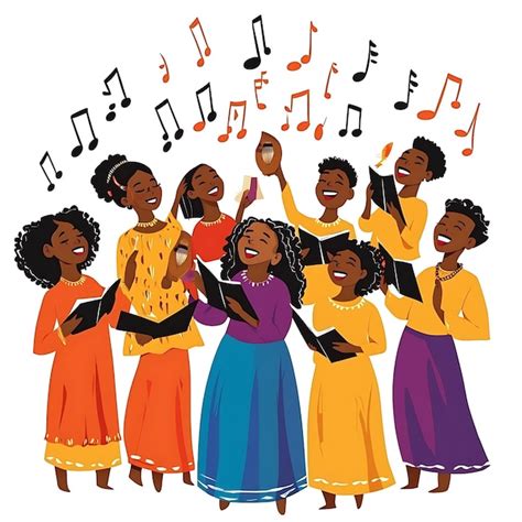 Illustration of ancient women gathering and singing