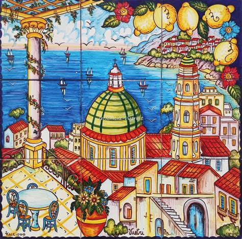 Paesaggio di Vietri sul Mare con ceramiche