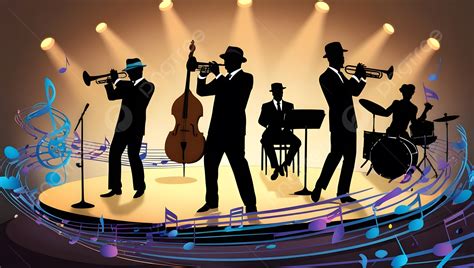 Musicisti jazz sul palco in un contesto storico