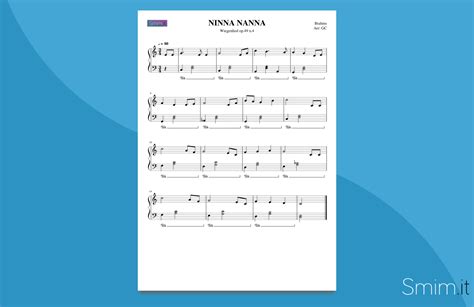 partitura musicale di una ninna nanna classica