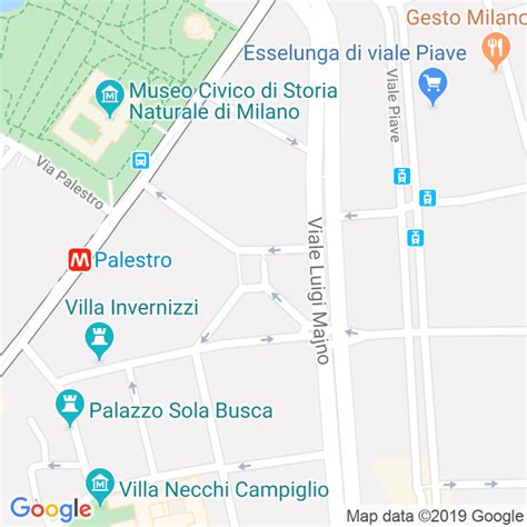 Mappa di Milano con indicazione di Piazza Duse e Clinica Mangiagalli