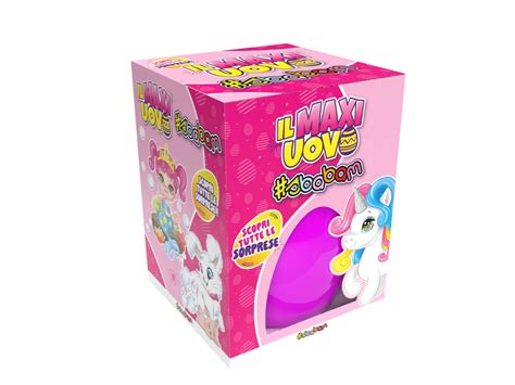 Confezione esterna Maxi Uovo Sbabam con colori vivaci e decorazioni a tema pasquale
