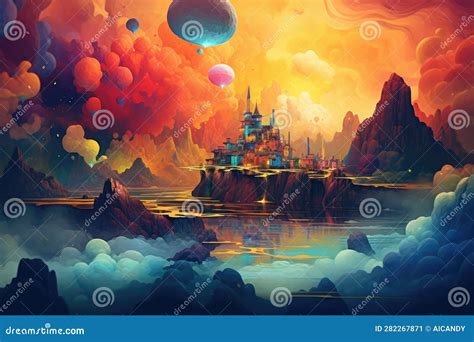 rappresentazione artistica di un sogno vivido con elementi surreali