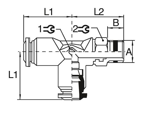 schema tecnico raccordo rapido con pinza in acciaio inox e corpo in ottone