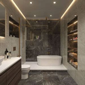 Bagno piccolo con illuminazione strategica a LED e specchi