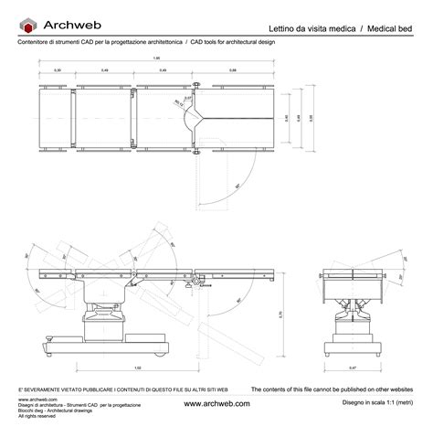 schema tecnico dimensioni lettino OMNI 120x60