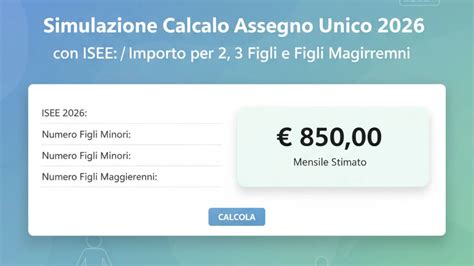 Calcolo assegno sociale