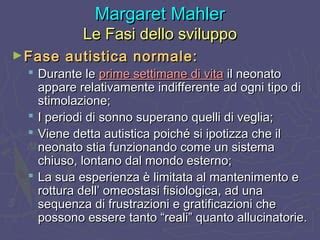 rappresentazione grafica dello sviluppo infantile nelle fasi di Mahler
