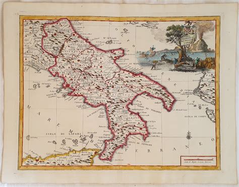 Mappa del Regno di Napoli nel XVIII secolo con enfasi sui teatri