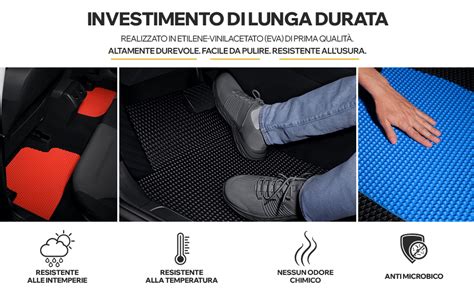 Tappetini auto con sistema antiscivolo