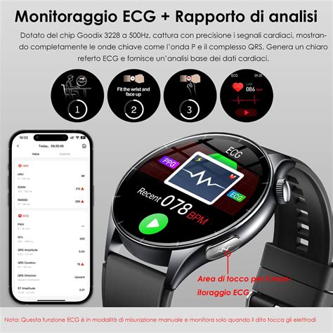 Esempio di smartwatch con funzione ECG o patch ECG indossabile