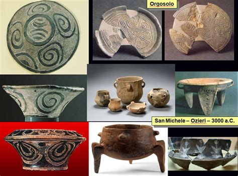 Reperti in ceramica della Cultura di Ozieri