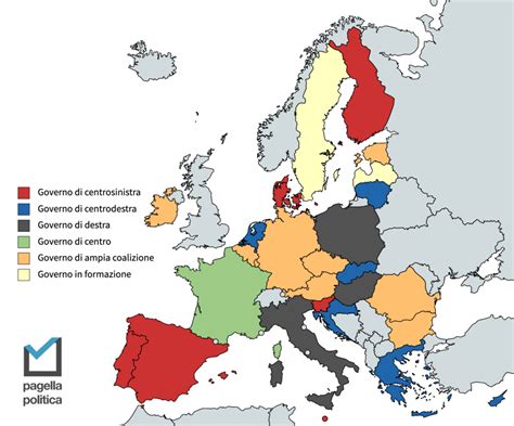 mappa delle zone di spedizione europee con colori diversi per i costi