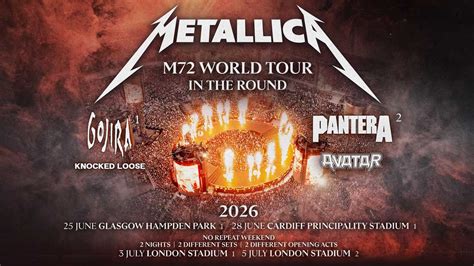 Mappa del tour europeo dei Metallica M72