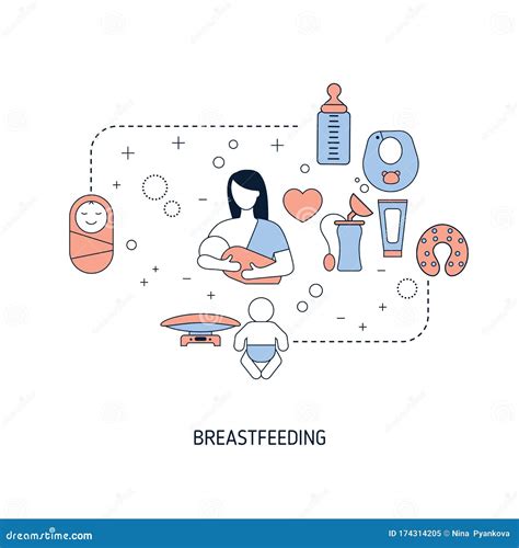 illustrazione del processo di allattamento naturale e supporto tecnico