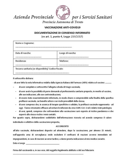 Documentazione e moduli per il consenso informato nella procreazione medicalmente assistita