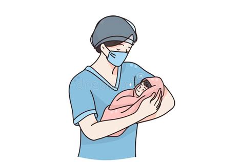 Un'ostetrica con un neonato