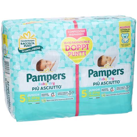 Immagine di una confezione di pannolini Pampers Baby Dry di varie taglie