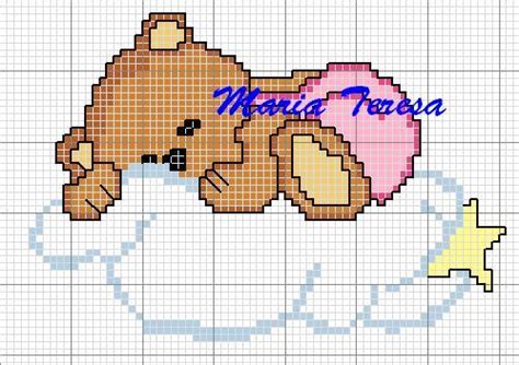 Schema punto croce orsetto dormiente