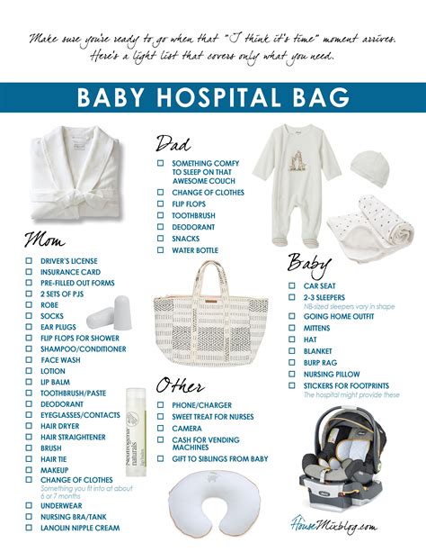 Layette for hospital bag for newborn