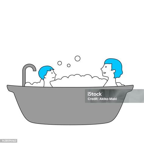 illustrazione stilizzata di un genitore che prepara l'occorrente per il bagnetto in un bagno caldo e accogliente