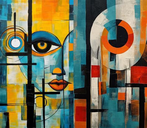 Scomposizione cubista di un volto femminile