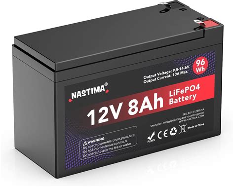 Schema tecnico della batteria 12V 8Ah e del sistema di ricarica domestica