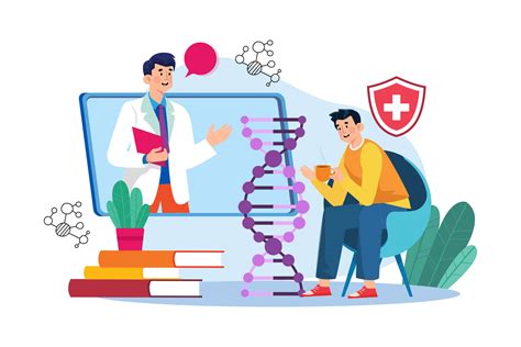 illustrazione del rapporto medico-paziente durante la consulenza genetica