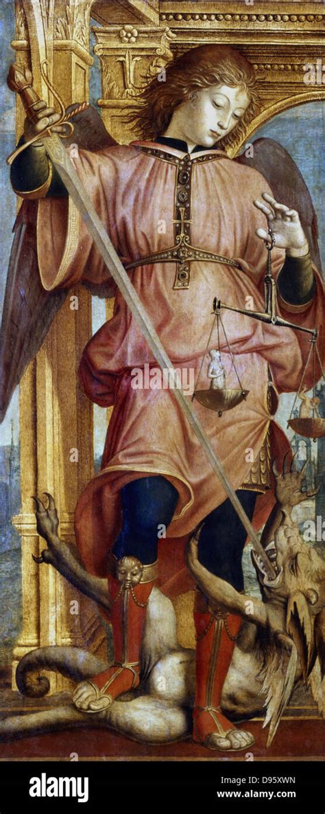 Rappresentazione artistica della lotta tra San Michele Arcangelo e il drago